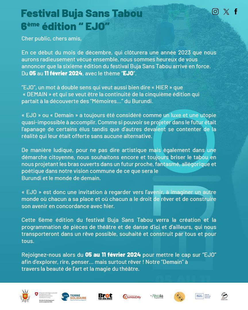 Festival Buja Sans Tabou 6ème Édition « EJO »